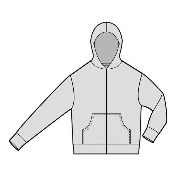 Hoodie Sweatshirt Design Mode Flach — Stockfoto