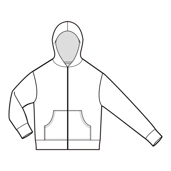 Hoodie Sweatshirt Design Mode Flach — Stockfoto