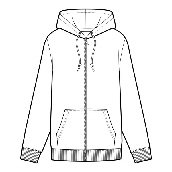 Zip Hoodie Sweatshirt Design Flat — 스톡 사진