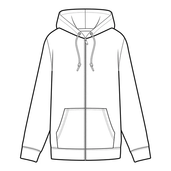 Zip Hoodie Sweatshirt Design Flat — 스톡 사진