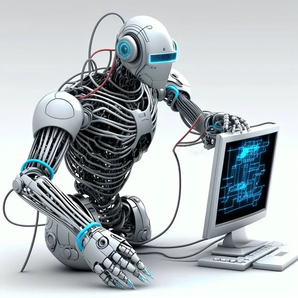 Robot Programs Itself — Fotografia de Stock