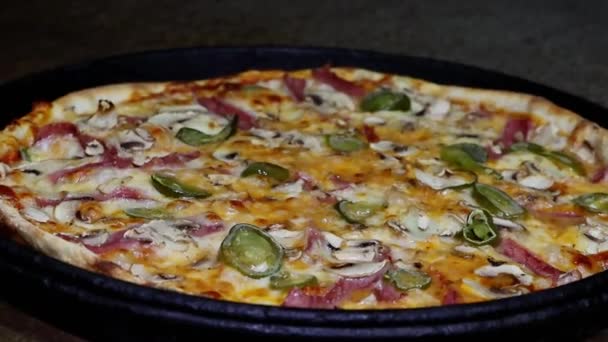 Italiaans Eten Italiaans Keuken Pizza Heerlijk Eten Fast Food — Stockvideo