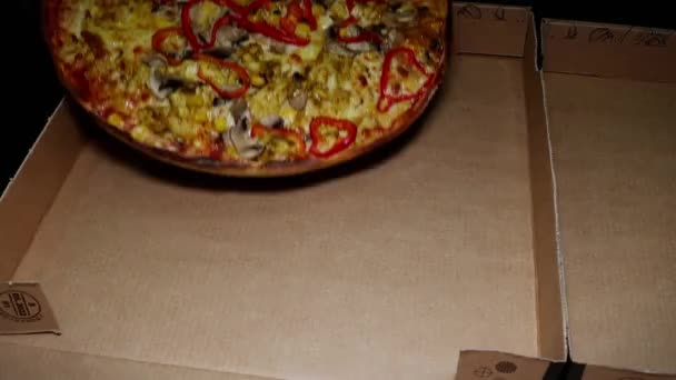 Włoski Jedzenie Włoski Kuchnia Pizza Pyszne Jedzenie Fast Food — Wideo stockowe