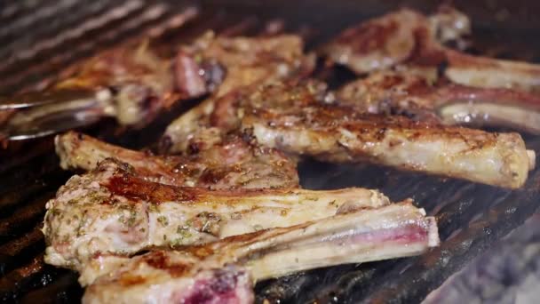 トルコのケバブ トルコのキッチン肉ビーフステーキ — ストック動画