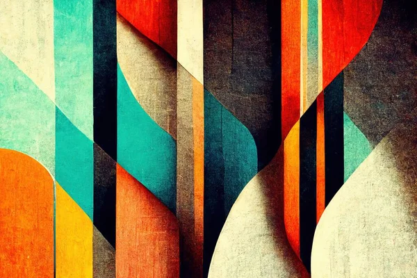 Abstract background with lines and rounded shapes in trend colors.