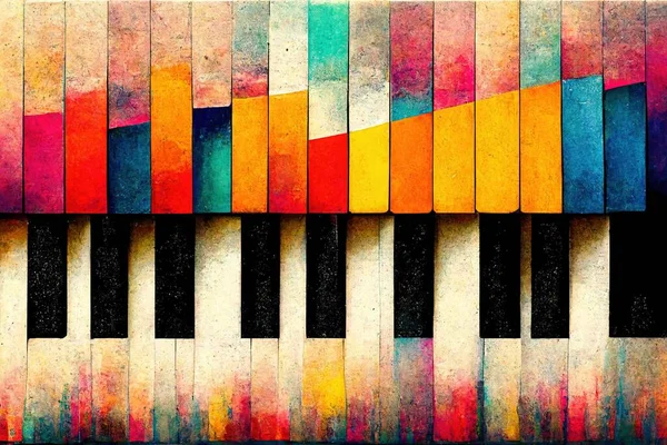 Abstraite Touches Colorées Clavier Paino Comme Illustration Fond Écran Photo — Photo