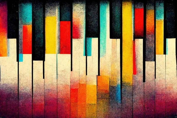 Abstract Colorful Paino Keyboard Keys Wallpaper Background Illustration High Quality Stock Picture