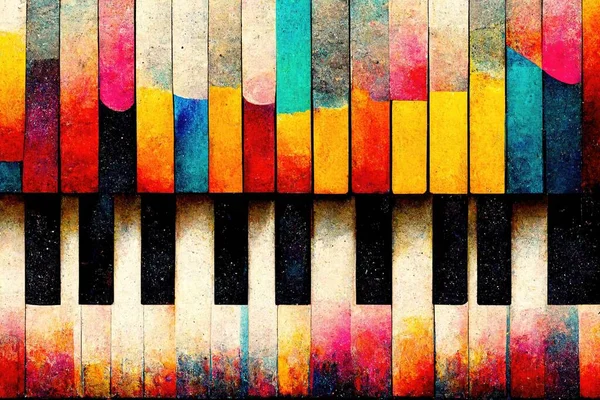 Abstract Colorful Paino Keyboard Keys Wallpaper Background Illustration High Quality Stock Photo
