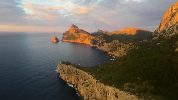 View Panoramica Cap Cap Formentor Majorca Balearic Islands Spain Mediterranean — Stockvideo