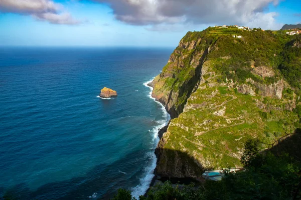 Gyönyörű Festői Atlanti Óceán Kilátás Santana Közelében Sao Jorge Madeira — Stock Fotó