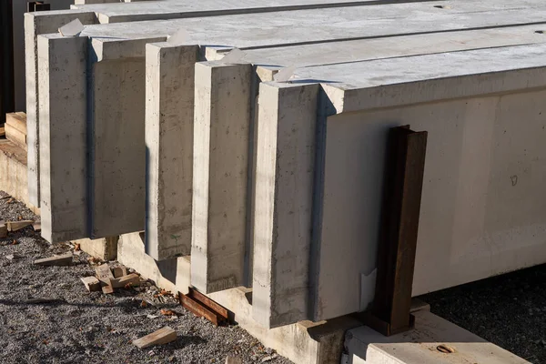 Concrete Panels Standing Construction Site Close — Stock Photo, Image