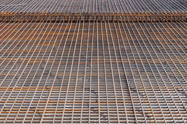 Gaiolas Reforço Metal Colocadas Para Derramar Pisos Edifício Residencial Com — Fotografia de Stock