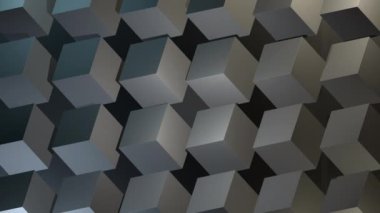 Yavaş hareket eden küplerle soyut koyu gri arkaplan