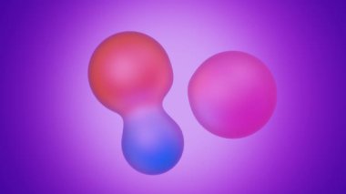Mor arka planda yüzen soyut sıvı kabarcıklar. Kavramsal soyut arkaplan.