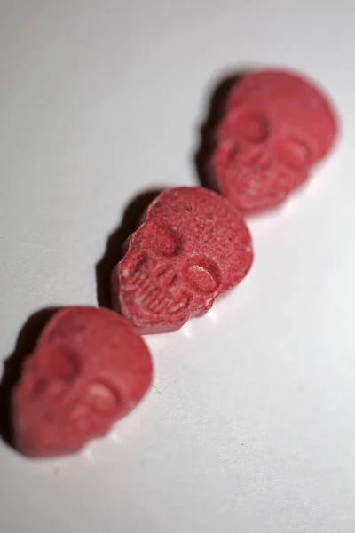 Purple skull world\'s strongest ecstasy pills close up background high quality big size dope print