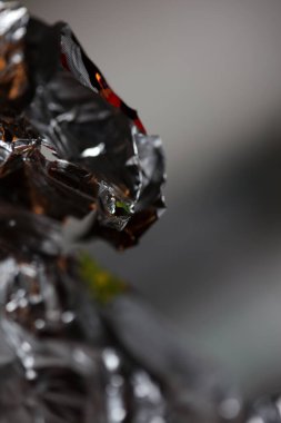 Red and silver aluminum foliage close up abstract background modern big size high quality prints