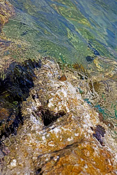Morze Skały Zamknąć Charakter Tło Wysokiej Jakości Metalowe Druki Lato — Zdjęcie stockowe