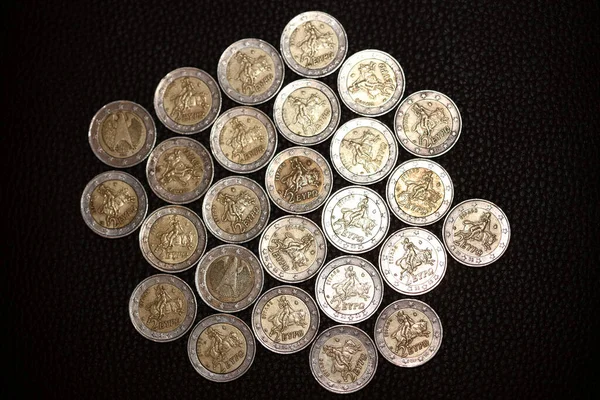 Велика Кількість Євро Монети Крупним Планом Зображення Фінансовий Фон Європейські — стокове фото