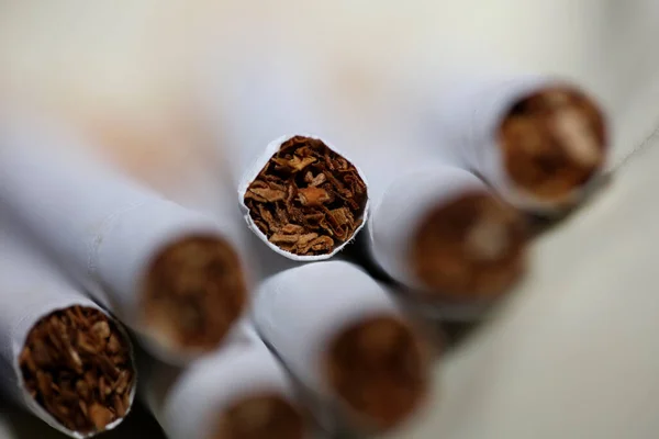 Balení Cigaret Zavřít Pozadí Kouření Závislý Tabákový Průmysl Neonicotinoids Přestat — Stock fotografie