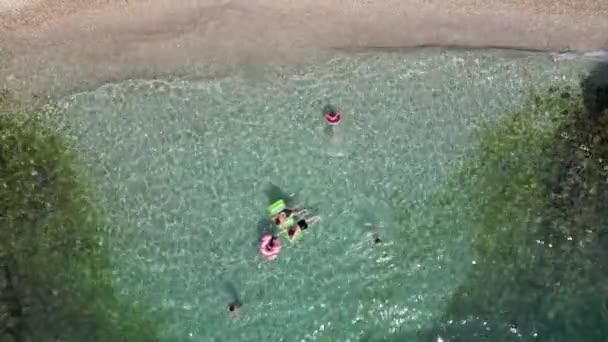 Kleine Arten Schwimmen Tiefblauem Erstaunlich Sauberen Privatstrand Saranda Riviera Albanien — Stockvideo