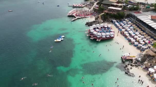 Ksamil Albania Domenica Agosto 2023 Belle Isole Esplorare Laguna Blu — Video Stock