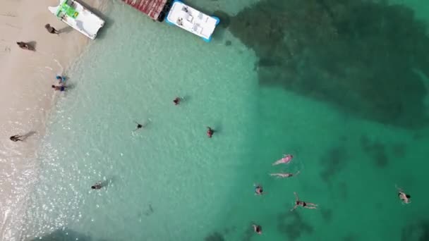 Ksamil Albanie Dimanche Août 2023 Belles Îles Explorant Lagon Bleu — Video