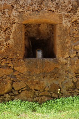 Girit Adası 'ndaki Fortezza kale şatosu. Rethimno tatili. Eski taş şehir anıtlarını keşfetmek.