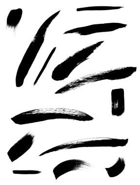 Soyut suluboya fırça darbeleri seti boyalı arka plan. Tasarımınız için suluboya ögeleri.