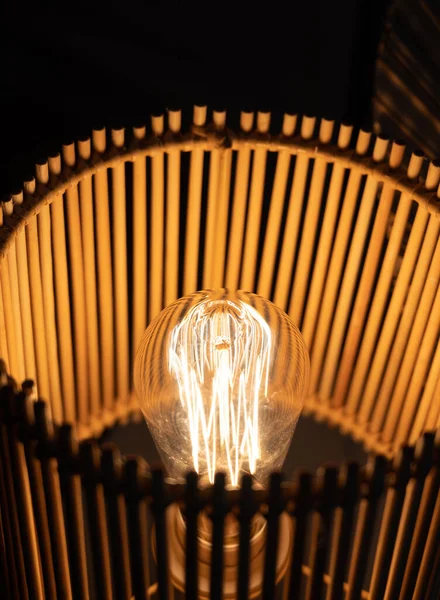 Stole Świeci Drewniana Lampa — Zdjęcie stockowe