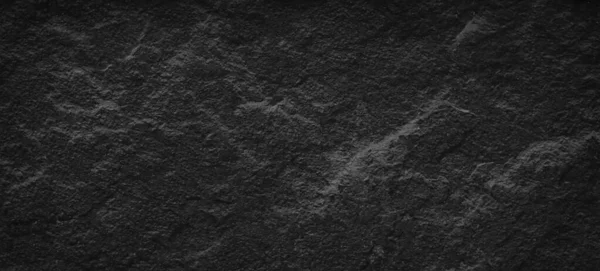 Dark Gray Black Slate Stone Background Texture Horizontal Shape Space — Zdjęcie stockowe