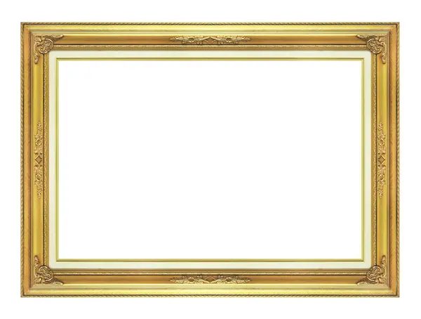 Antike Goldene Rahmen Isoliert Auf Weißem Hintergrund Clipping Pfad — Stockfoto