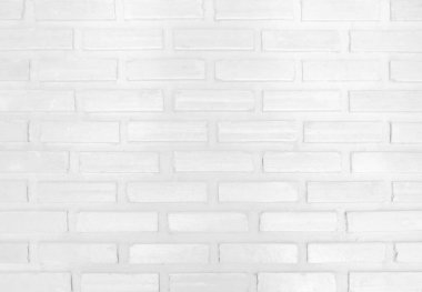 Bir arka plan veya doku olarak beyaz tuğla duvar.