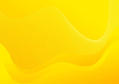 Çizgiler ve dalgalarla soyut sarı arkaplan. Tasarımınız için vektör illüstrasyonu