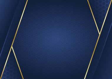 Altın çizgileri olan mavi soyut bir zemin. Grafik tasarım elementi. Vektör illüstrasyonu