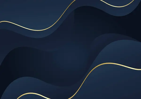 Siyah ve altın çizgileri olan koyu bir arka plan. Çizgileri olan modern soyut afiş. vektör illüstrasyonu