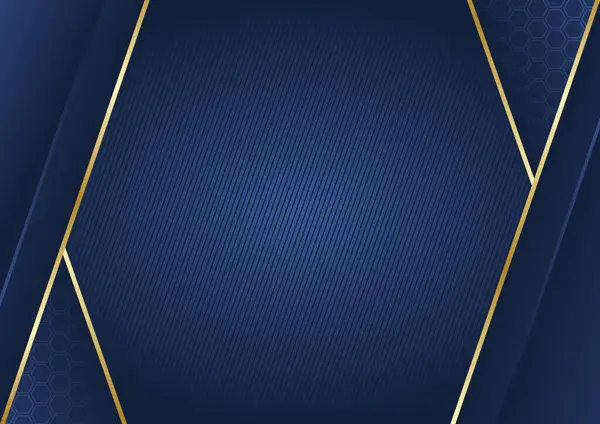 Altın çizgileri olan mavi soyut bir zemin. Grafik tasarım elementi. Vektör illüstrasyonu