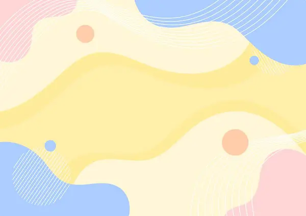 Dalgalı çizgileri ve benekleri olan renkli soyut bir arkaplan. Vektör illüstrasyonu.