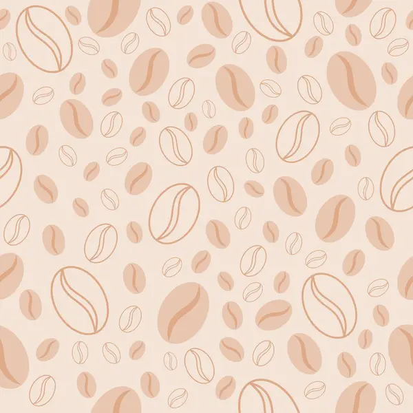 Kahve çekirdekleriyle kusursuz desen. Kahve çekirdekli vektör arkaplan.