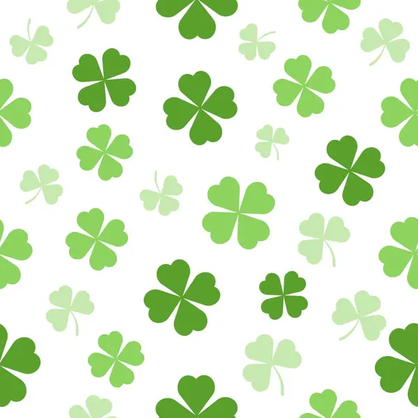 Yonca yapraklı kusursuz desen. St. Patrick Günü vektör arkaplanı.