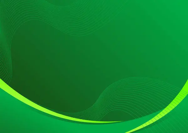 Kavisli çizgileri olan yeşil eğimli soyut arkaplan. Vektör illüstrasyonu.