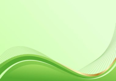 Dalgalı çizgileri ve tasarımınız için yeri olan soyut yeşil arkaplan.