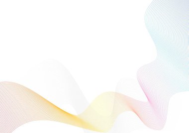 Dalgalı çizgilerle soyut vektör arkaplanı. Renkli dalga tasarımı.