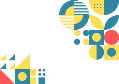 Çemberler ve karelerle soyut geometrik arkaplan