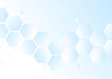 Altıgenli ve doğrulu soyut açık mavi eğimli arkaplan