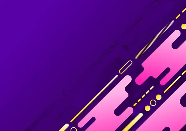 soyut pembe ve sarı geometrik şekil koyu mor arkaplan üzerinde 