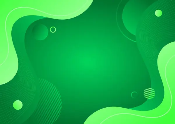 abstract green gradient background fluid shape with geometric and wave line