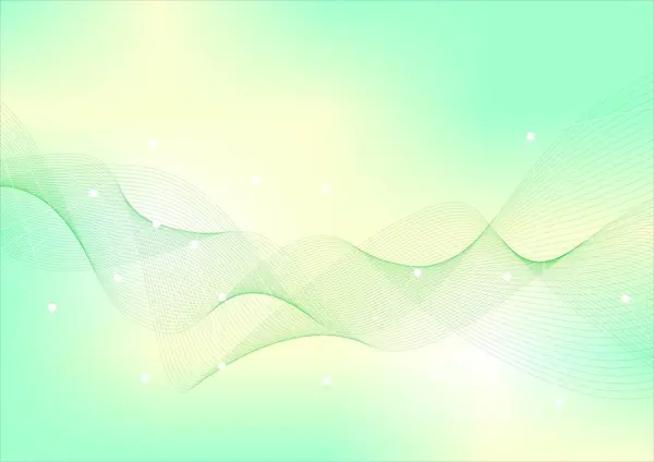 Dalgalı çizgiler ve çizgi bağlantısı olan soyut yeşil arkaplan