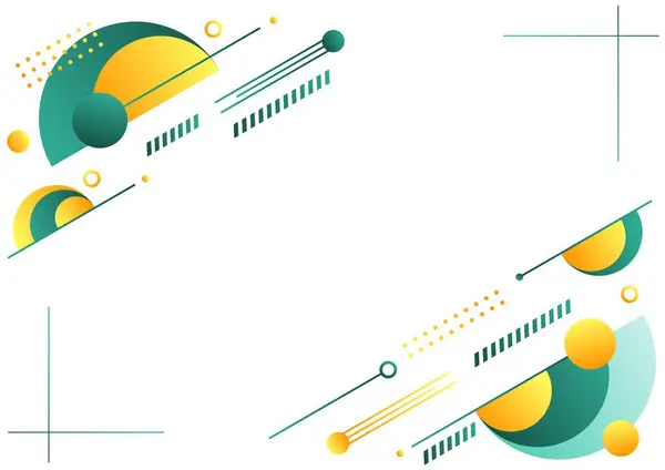 Sarı ve yeşil şekilli soyut geometrik arkaplan