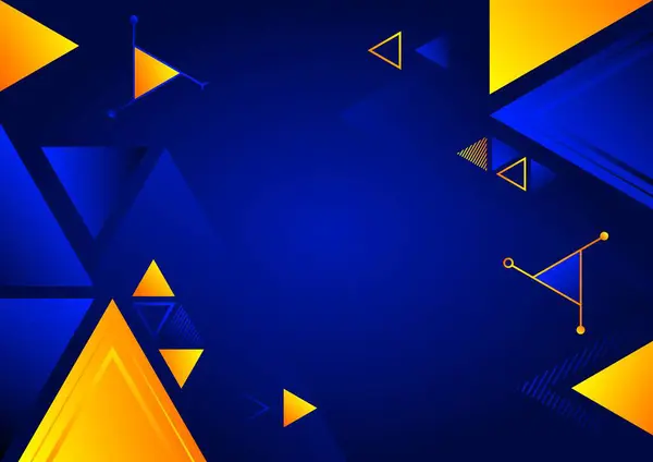 üçgenli soyut geometrik koyu mavi ve sarı arkaplan