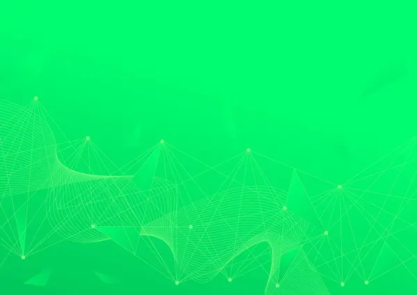 Akan çizgiler ve bağlantı noktaları olan yeşil arkaplan